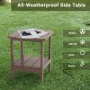 Outdoor Side Table for Adirondack Chairs;  All-Weather Resistant Humidity-Proof Waterproof Stain-Proof Accent Tables;  Backyard Deck Porch Beach Pool