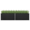 vidaXL Garden Raised Bed Anthracite 126"x31.5"x30.3" Galvanized Steel
