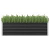 vidaXL Garden Raised Bed Anthracite 63"x15.7"x17.7" Galvanized Steel