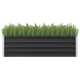 vidaXL Garden Raised Bed Anthracite 63"x15.7"x17.7" Galvanized Steel