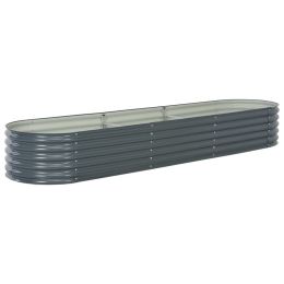 vidaXL Garden Raised Bed 126"x31.5"x17.3" Galvanized Steel Gray
