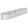 vidaXL Garden Raised Bed 126"x31.5"x17.3" Galvanized Steel Silver
