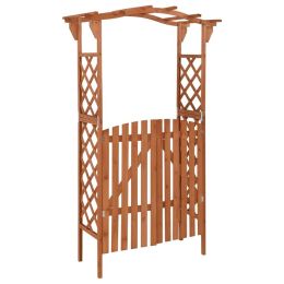 vidaXL Pergola with Gate 45.7"x15.7"x80.3" Solid Firwood