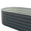 vidaXL Garden Raised Bed 126"x31.5"x17.3" Galvanized Steel Gray
