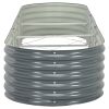 vidaXL Garden Raised Bed 126"x31.5"x17.3" Galvanized Steel Gray