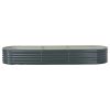 vidaXL Garden Raised Bed 126"x31.5"x17.3" Galvanized Steel Gray