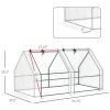 6' x 3' x 3' Portable Mini Greenhouse;  Outdoor Garden with Large Zipper Doors and Water/UV PE Cover;  White
