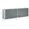 vidaXL Garden Raised Bed Galvanized Steel 94.5"x15.7"x30.3" Gray