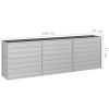 vidaXL Garden Raised Bed 94.5"x15.7"x30.3" Galvanized Steel Silver