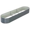 vidaXL Garden Raised Bed 126"x31.5"x17.3" Galvanized Steel Gray