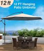 12 FT Outdoor Patio Umbrella Pool Beach Umbrella for Garden Backyard;  Champagne
