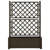 vidaXL Garden Planter with Trellis 39.4"x16.9"x55.9" PP Mocha