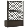 vidaXL Garden Raised Bed with Trellis and Self Watering System Mocha